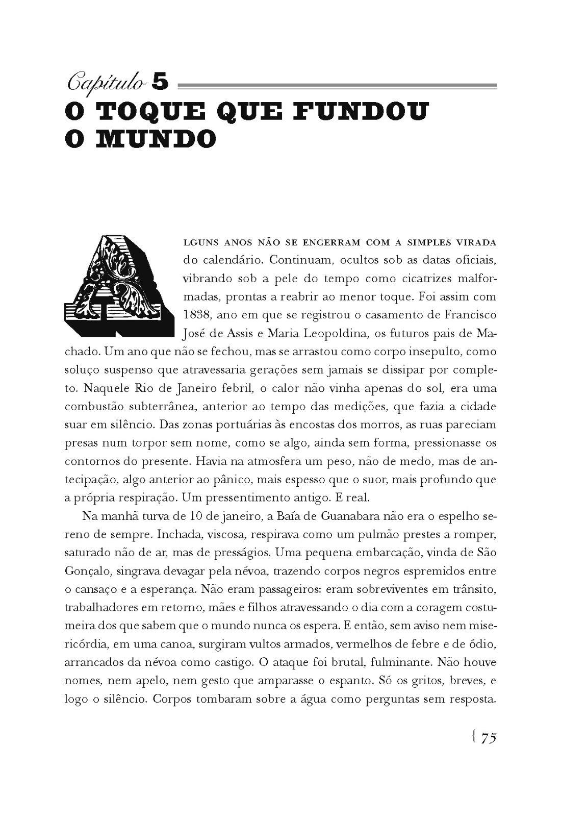 Primeira página do Capítulo 5 — O Toque que Fundou o Mundo